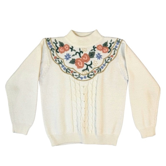 Vintage Alfred Dunner Grandmacore Pullover Sweater Womens Size Petite Medium - Picture 1 of 6